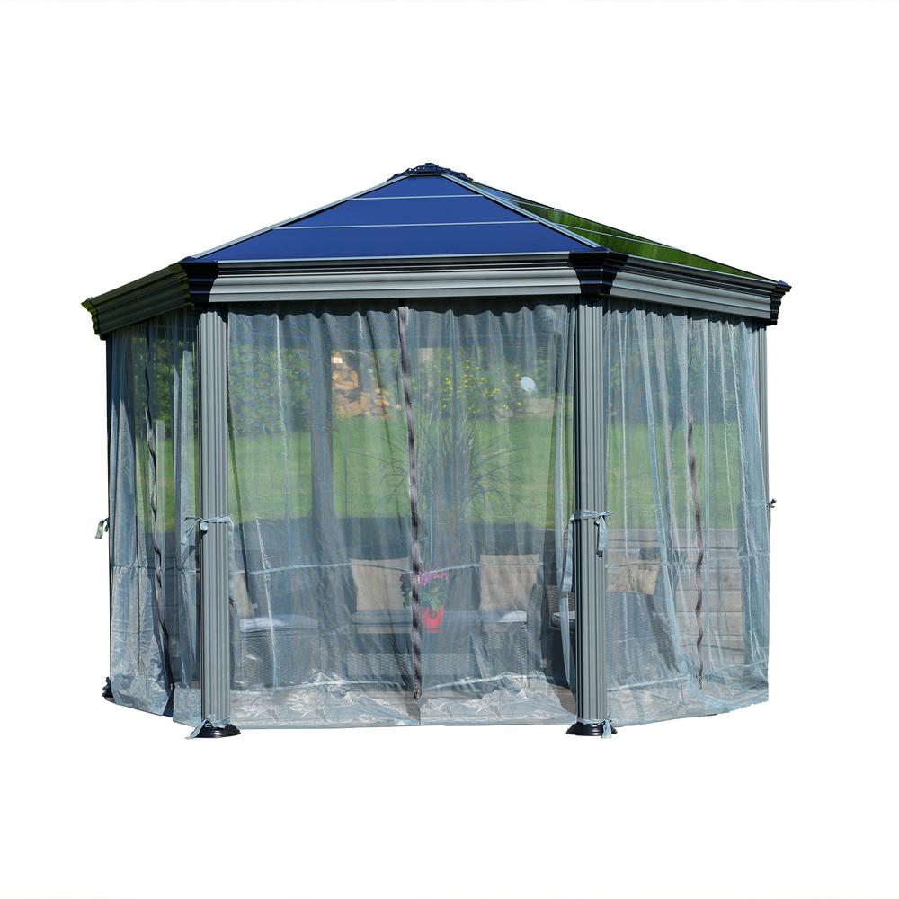 Palram Roma Monaco Garden Gazebo Netting Set Gray 6 Pieces Palram Roma Monaco Garden Gazebo