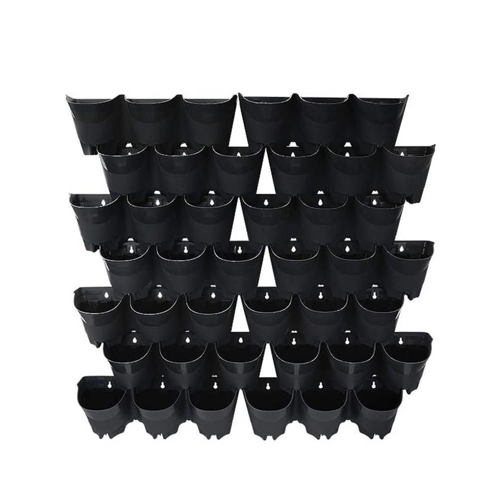 Worth Garden 42 Pocket Plastic Self Watering Vertical Wall Planters 14 Sets Of 3 In Black Color V101a06 The Home Depot - Worth Garden Self Watering Vertical Wall Hangers With Pots Worth Garden 42 Pocket Plastic Self Watering Vertical Wall Planters 14 Sets Of 3 In Black Color V101a06 The Home Depot - Worth Garden Self Watering Vertical Wall Hangers With Pots