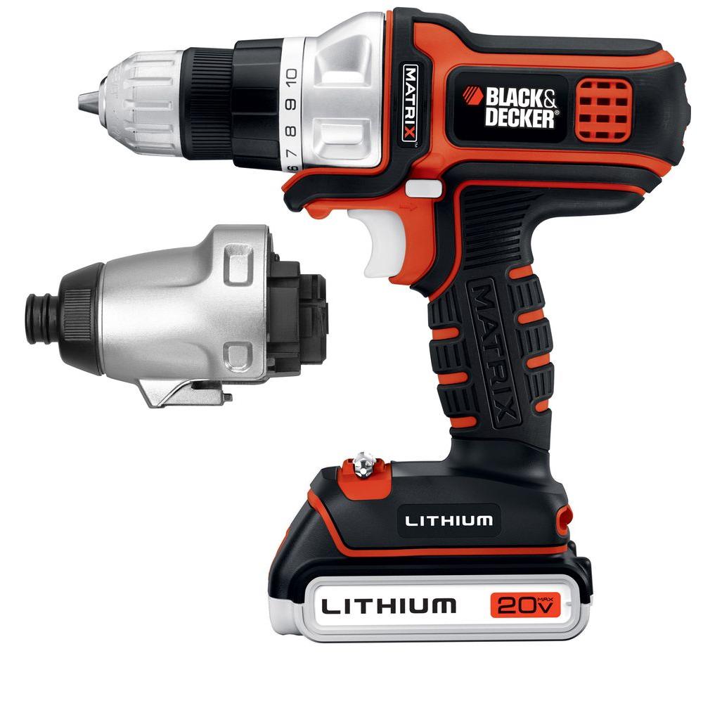 BLACK+DECKER 20Volt MAX LithiumIon Cordless Matrix Drill/Driver and