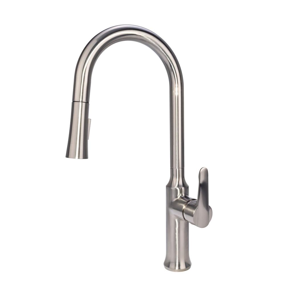 Sseries Modern Single Handle Single Hole Pull Down Sprayer Kitchen Faucet In Brushed Nickel N88421n1 Bn The Home Depot
