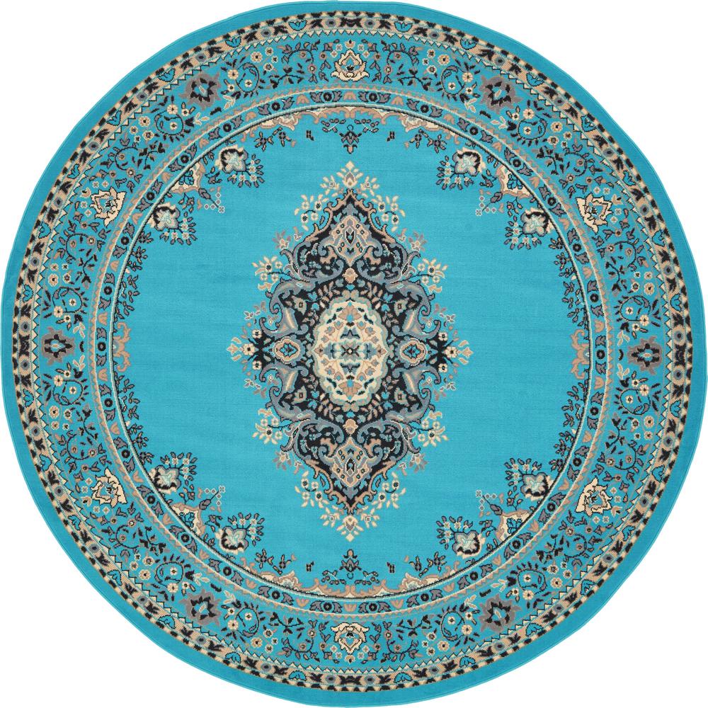 Unique Loom Mashad Turquoise 8 ft. Round Rug3134465 The Home Depot