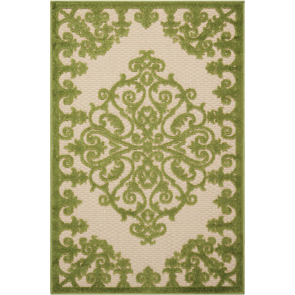 Nourison Aloha Green 3 ft. x 4 ft. Indoor/Outdoor Area Rug299109 The