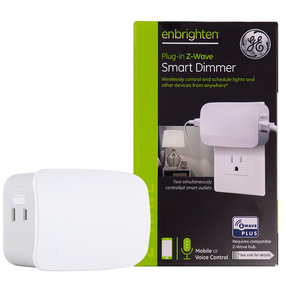 UPC 030878142809 product image for GE Z-Wave Plus Plug-In Smart Dimmer Dual Controlled Outlets, White/Plug-In Smart | upcitemdb.com