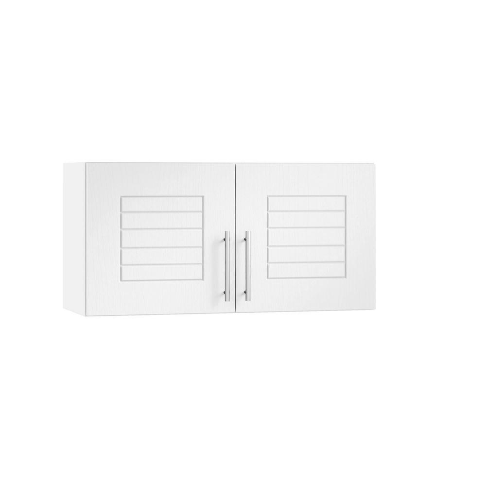 Weatherstrong Assembled 36x18x12 In Key West Open Back Outdoor Kitchen Wall Cabinet With 2 Doors In Radiant White