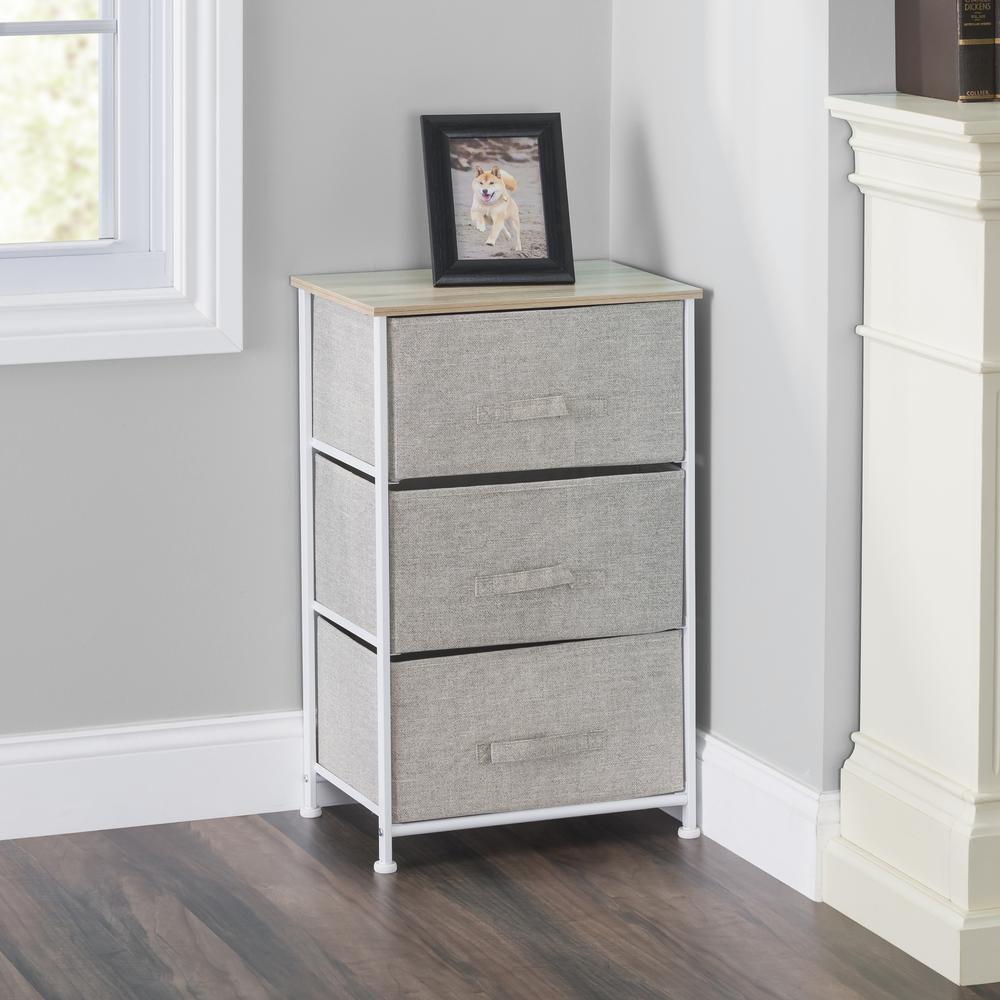 3 Tier Drawer Cart In Beige 3 Tier Drawer Cart In Beige