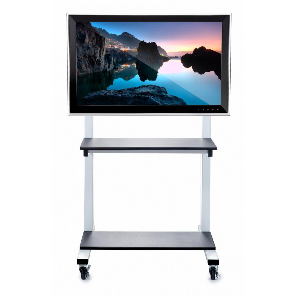 Luxor Crank Adjustable Flat Panel TV Cart in WhiteCLCD The Home Depot