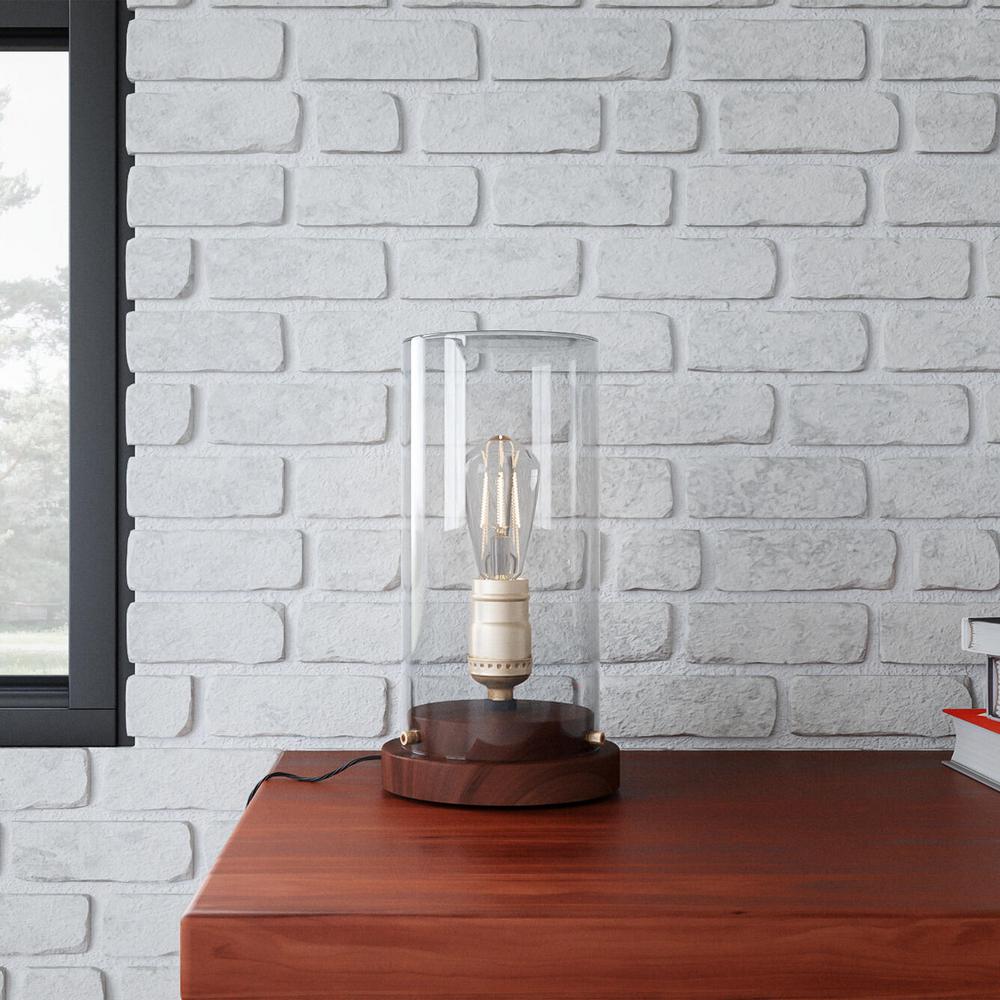 Faux Wood Vintage Uplight Lamp Hampton Bay 10 in