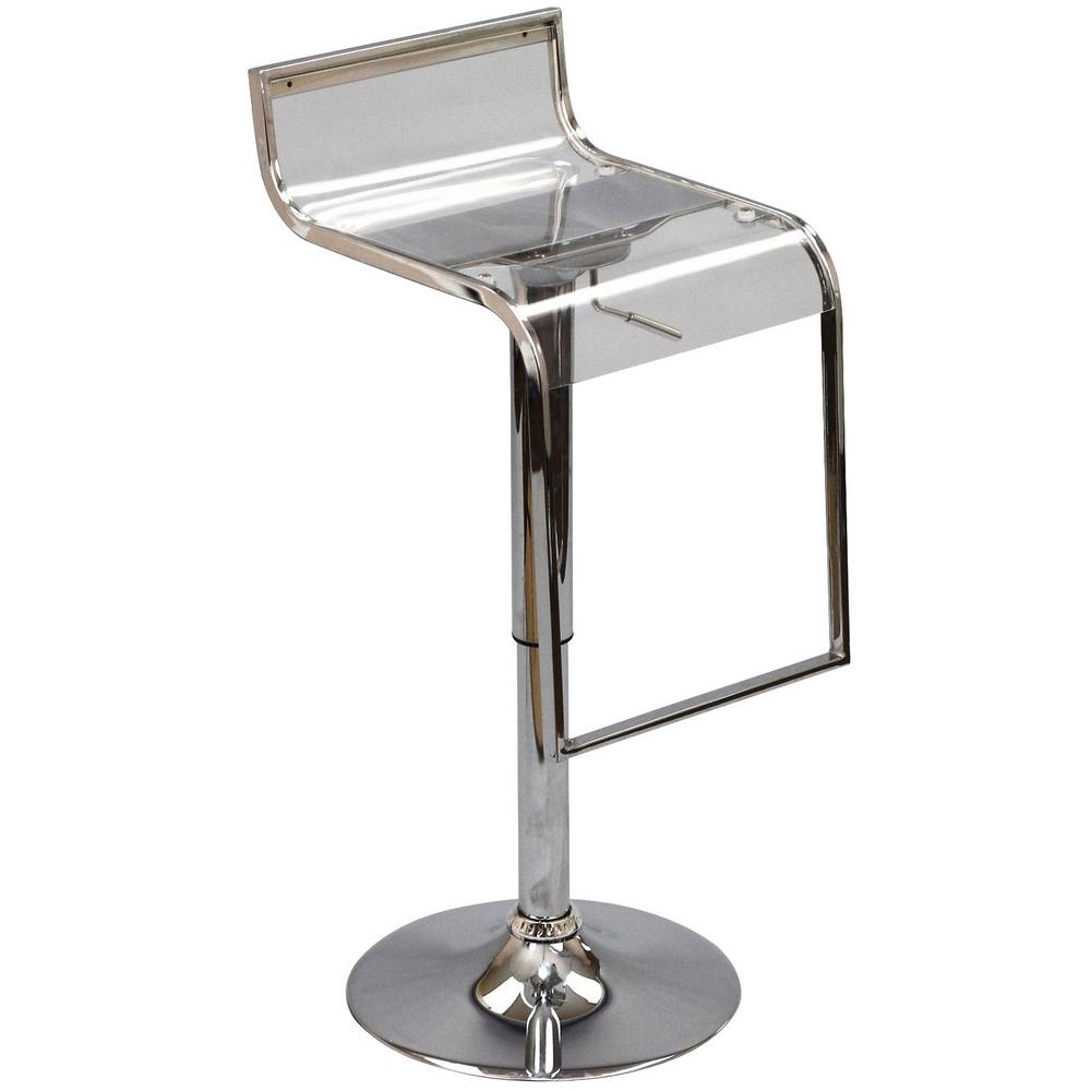 Modway Lem 23 In Clear Acrylic Bar Stool Eei 535 Clr The Home Depot Clear Acrylic Bar Stool
