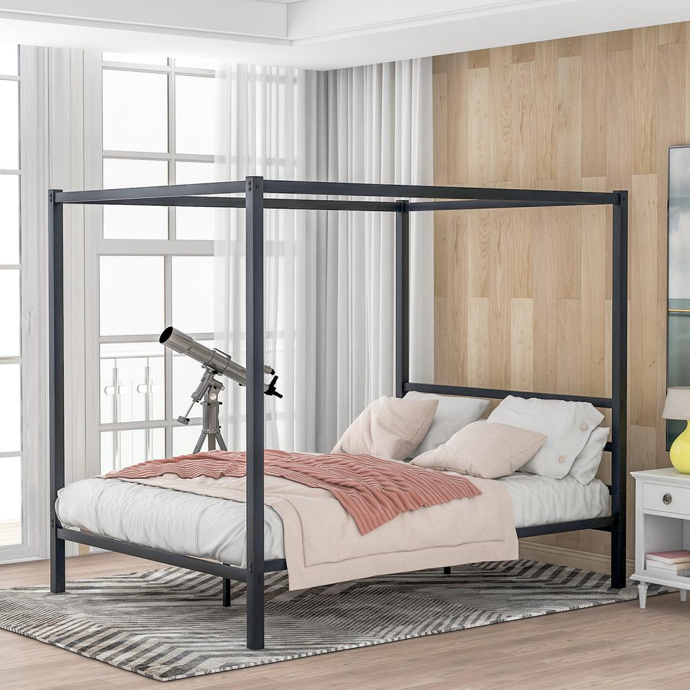 Boyel Living Black Metal Framed Canopy Platform Bed With Built In Headboard No Box Spring Needed Classic Design Queen Ly Mf193126aab The Home Depot - Metal Bed Frame Queen No Box Spring Boyel Living Black Metal Framed Canopy Platform Bed With Built In Headboard No Box Spring Needed Classic Design Queen Ly Mf193126aab The Home Depot - Metal Bed Frame Queen No Box Spring