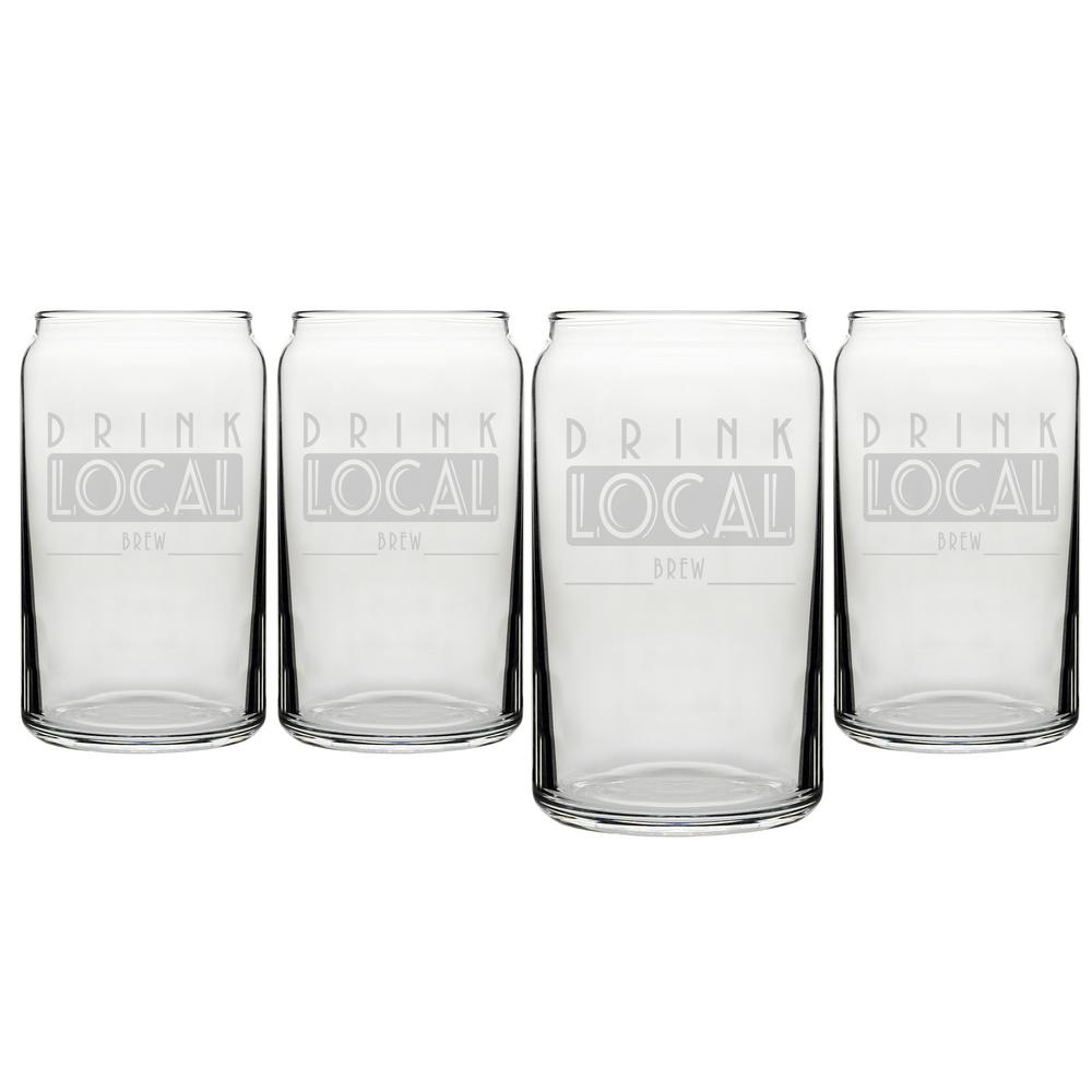 "Drink Local" 16 oz. Craft Beer Can GlassesDLB12894 The Home Depot