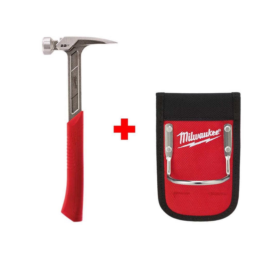 Milwaukee 22 oz Milled Face Framing Hammer with Anti Shock Grip /& Straight Claw