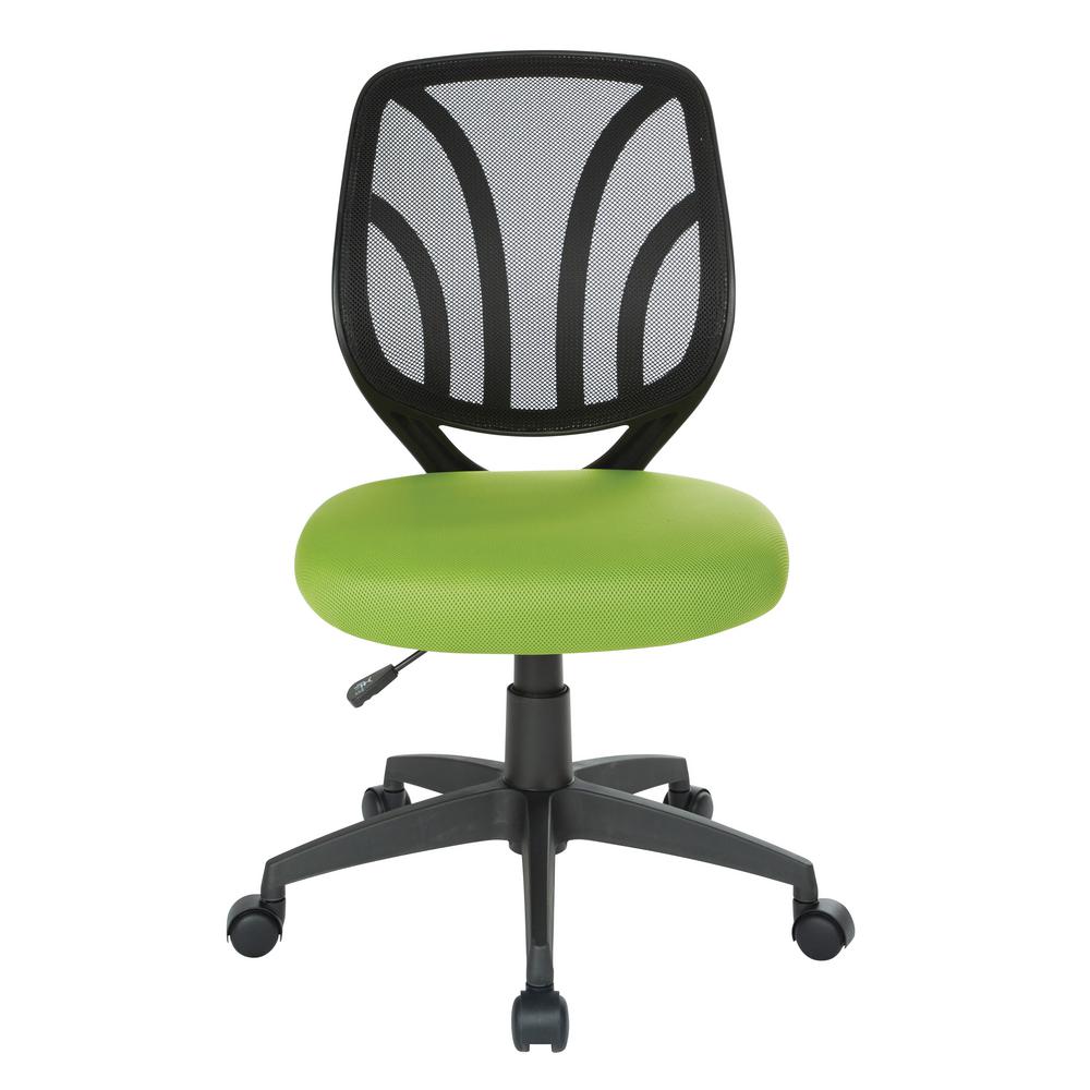 Office Star Products Green Mesh Screen Back Armless Task Chair with ...
