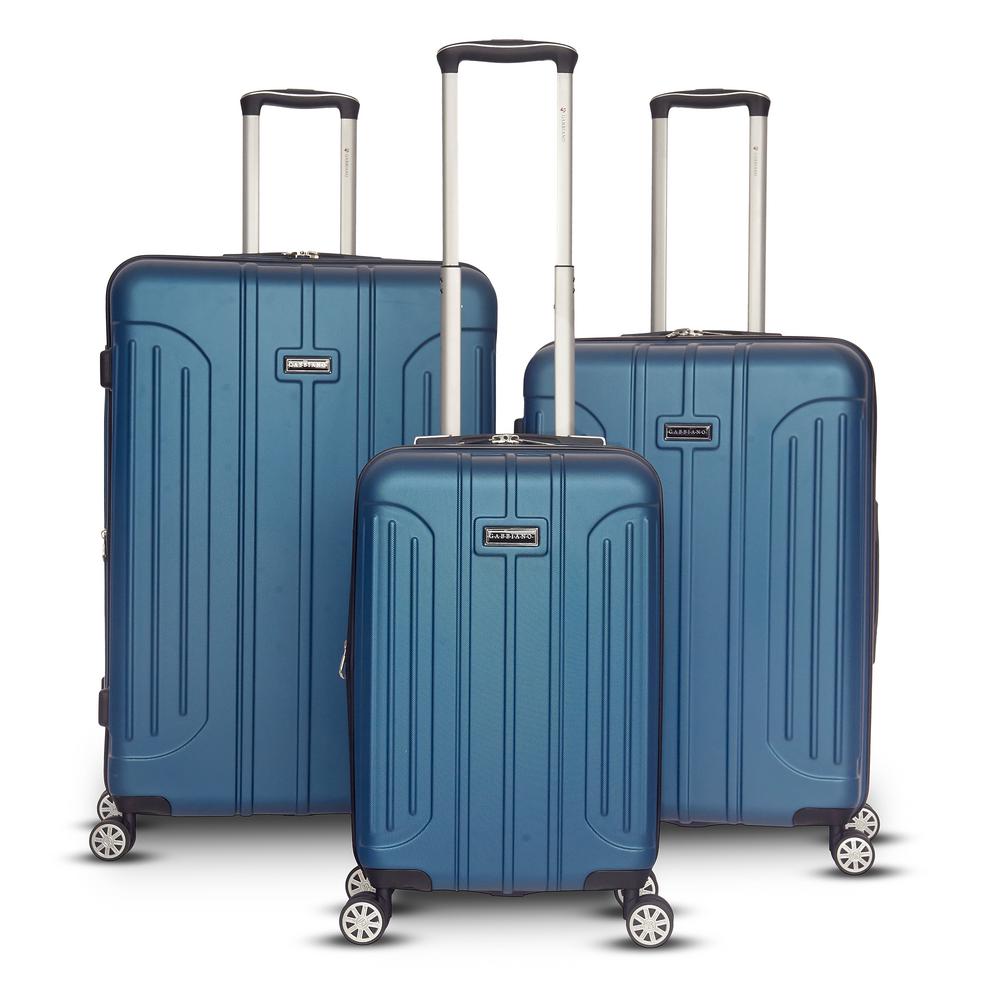 GABBIANO Viva 3-Piece Blue Hardside Upright Spinner Luggage Set-GA2060 ...