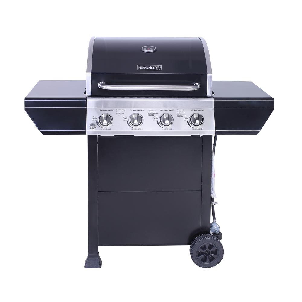 Nexgrill 4 Burner Propane Gas Grill In Black With Stainless Steel 