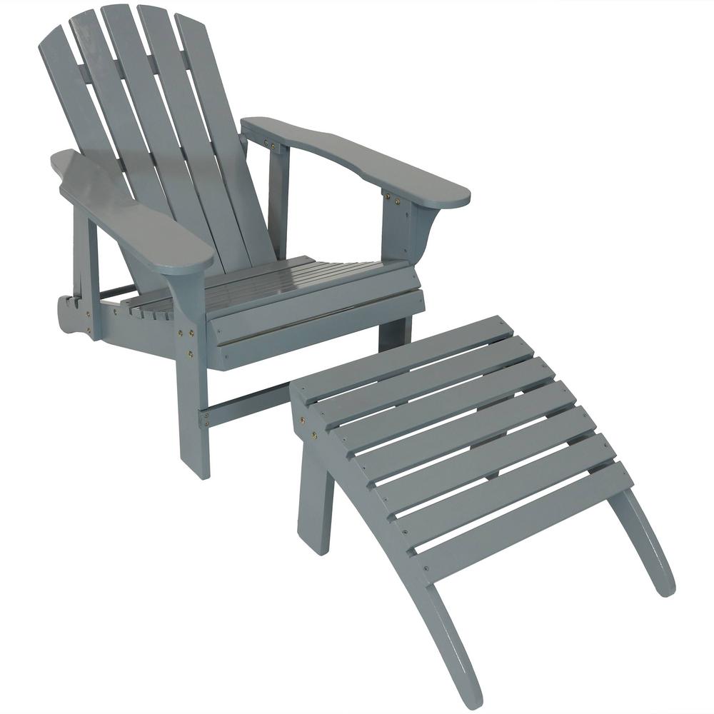 Sunnydaze Decor Gray Wood Adirondack Chair with Adjustable ...