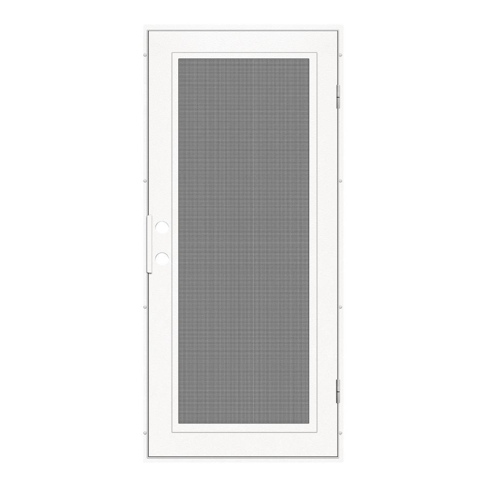 Unique Home Designs 64 In X 80 In Bronze Surface Mount Ultimate Security Screen Door With Meshtec Screen 5v0002ul0bz00b The Home Depot