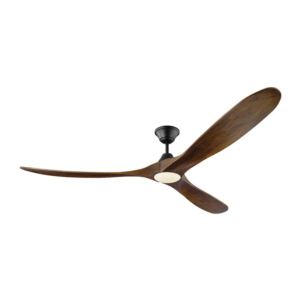 Maverick Max Led 70 In Integrated Led Indoor Outdoor Matte Black Ceiling Fan With Dark Walnut Blades With Remote