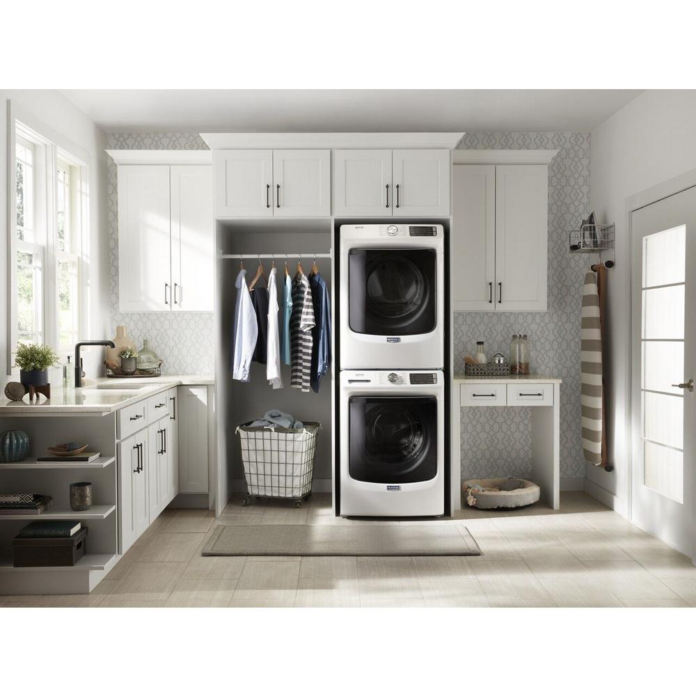 Maytag Mhw3505fw 27 Inch 4 3 Cu Ft Front Load Washer With Steam Powerwash Rapid Wash Sanitize Cycle 8 Wash Cycles 4 3 Cu Ft Capacity 1 200 Rpm And Energy Star Rated