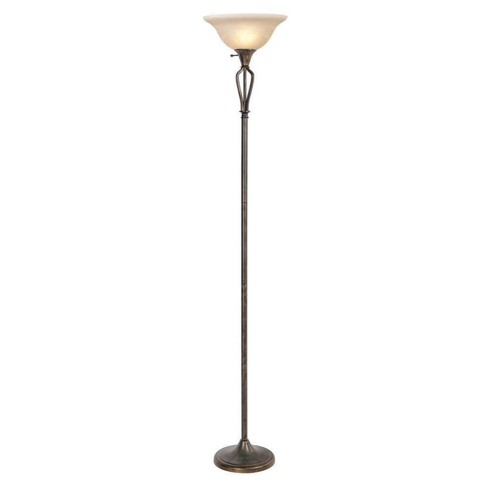 Bronze Torchiere Floor Lamp, 2 Bulb Torchiere Floor Lamp