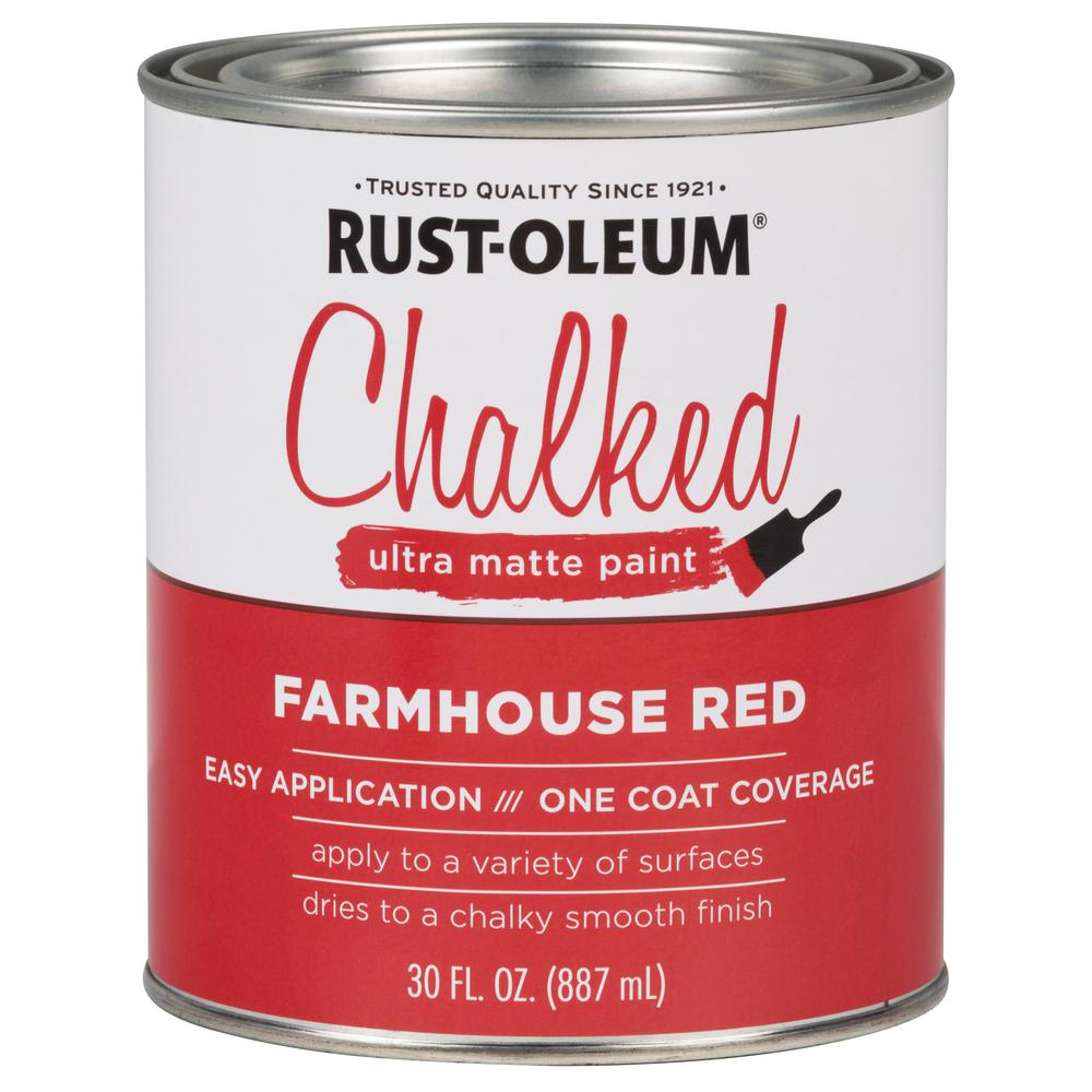 Rust Oleum 30 Oz Chalked Farmhouse Red Ultra Matte Interior Paint Chalked Farmhouse Red Ultra Matte Interior Paint