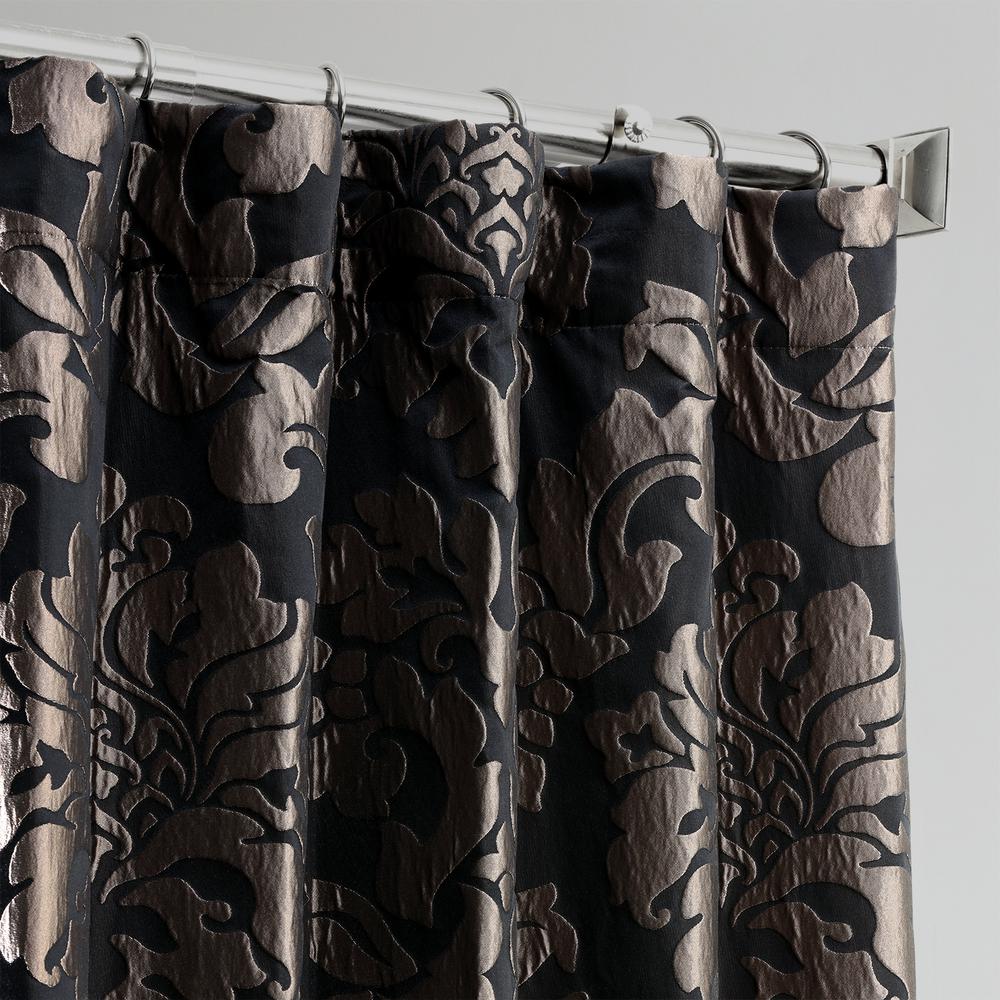Exclusive Fabrics Furnishings Astoria Black And Pewter Faux Silk