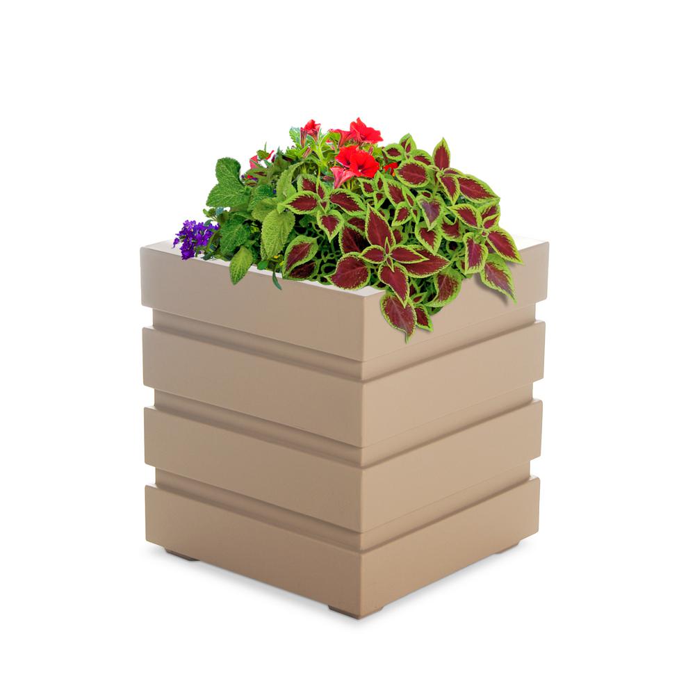 Mayne Freeport 18 in. Square Clay Plastic Planter5860C The Home Depot
