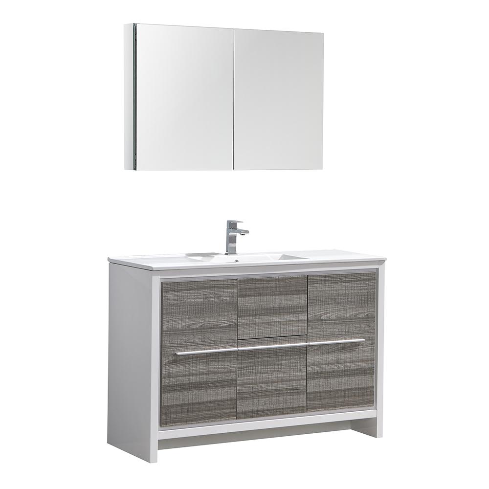 Fresca Allier Rio 48 in. Modern Bathroom Vanity in Ash Gray with