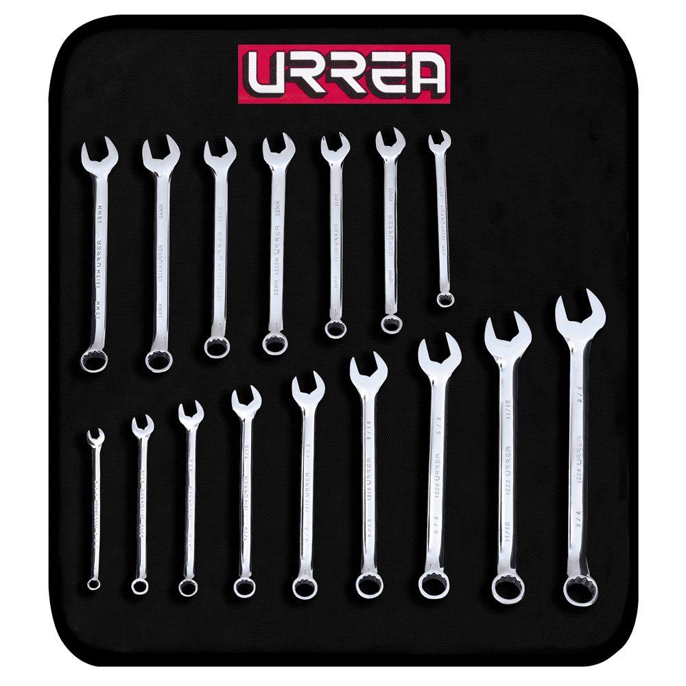 URREA Metric & Standard Combination Wrench Set (16Piece)1200FC The
