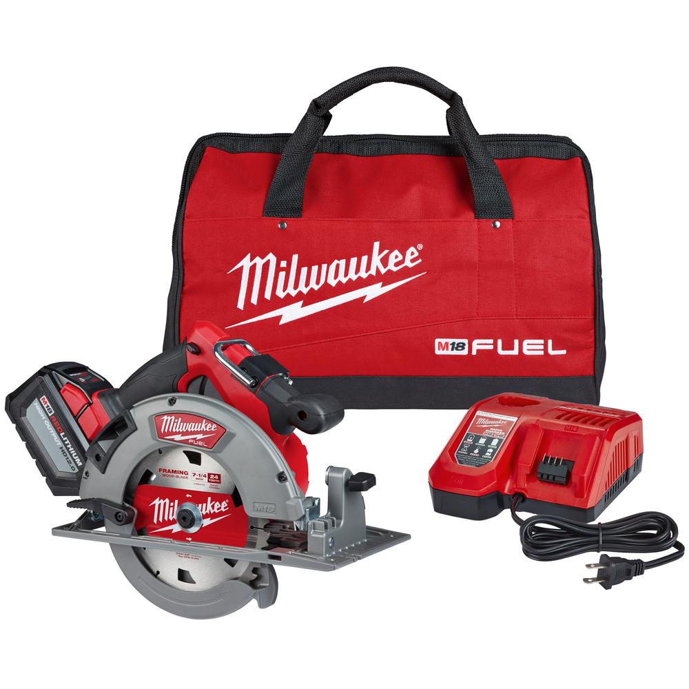 M18 FUEL 18-Volt Lithium-Ion Brushless Cordless 7-1/4 in. Circular Saw Kit with (1) 12.0Ah Battery, Charger, Tool Bag