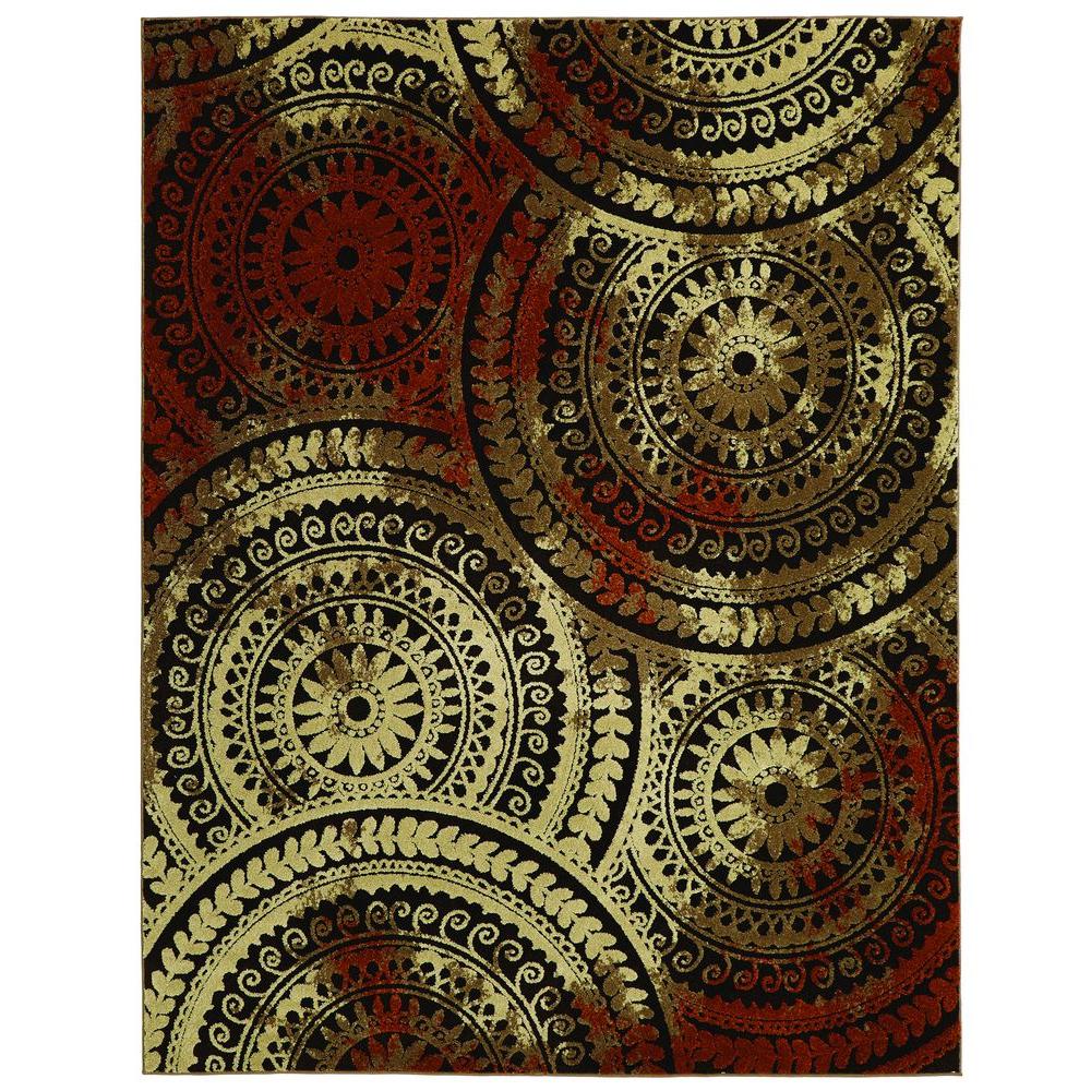  Home  Decorators  Collection  Spiral  Medallion  Brown Rust 8 