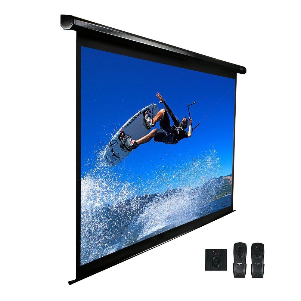 Elite Screens 100 in. Electric Projection Screen with White Case and 24 in. DropVMAX100XWV2E24