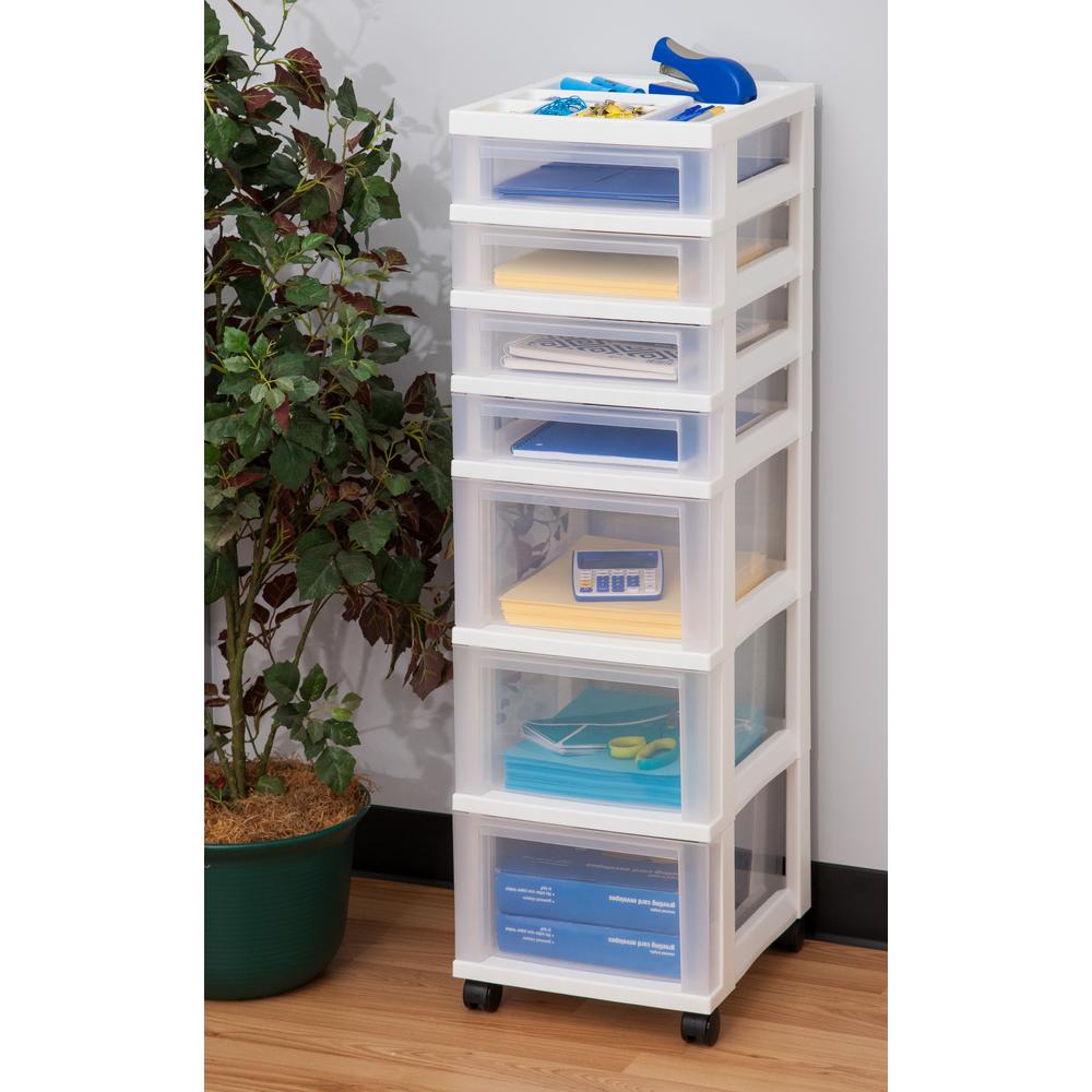 Iris 12 05 In X 42 125 In White Medium 7 Drawer Storage Cart