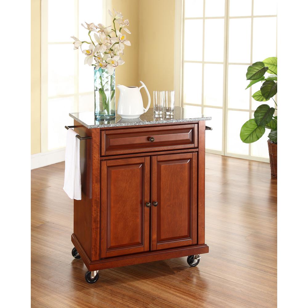 Crosley White Kitchen Cart with Black Granite Top KF30024EWH The Home