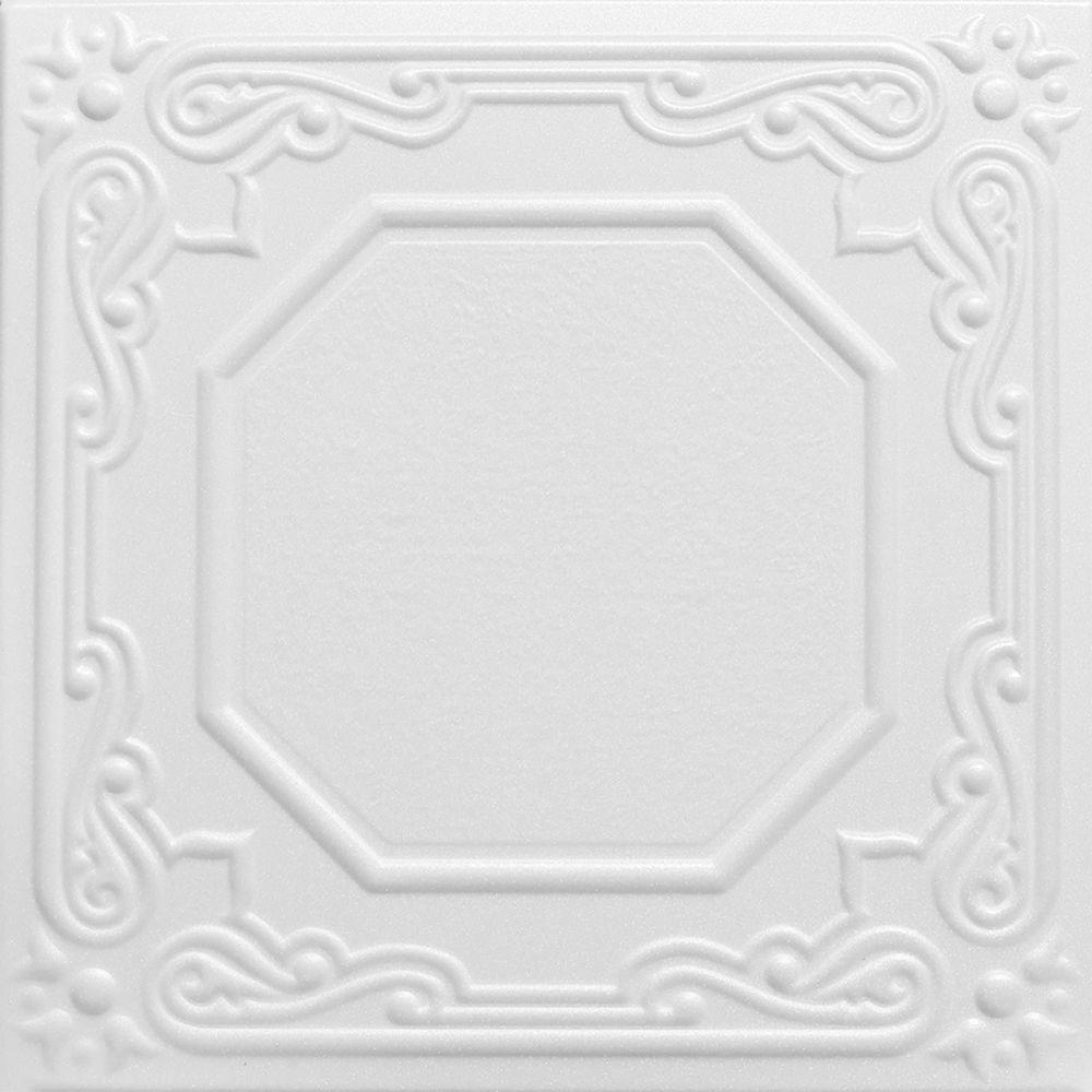 A La Maison Ceilings Topkapi Palace 1 6 Ft X 1 6 Ft Foam Glue Up Ceiling Tile In Plain White 21 6 Sq Ft Case