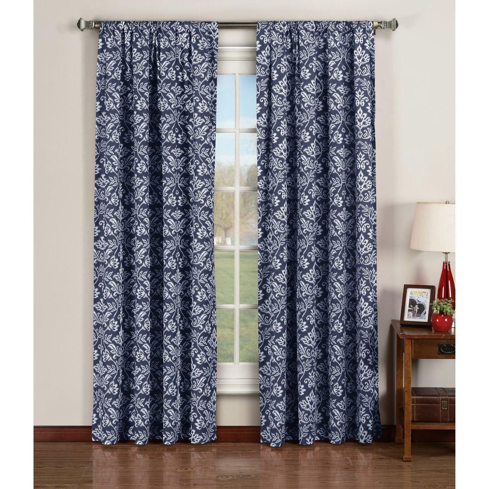 Window Elements Semi-Opaque Valencia Printed Cotton Extra Wide 84 in. L ...