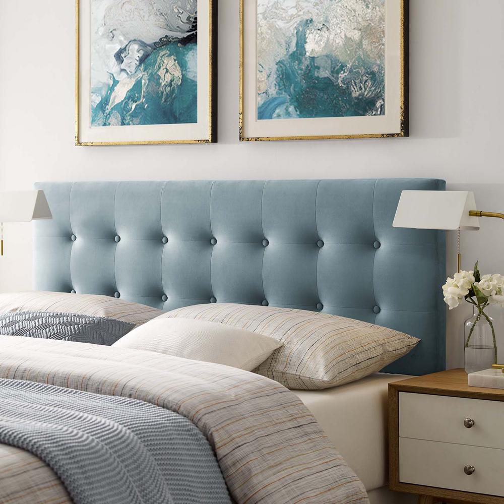 Modway Emily Light Blue Full Biscuit Tufted Performance Velvet Headboard Mod 6115 Lbu The Home Depot