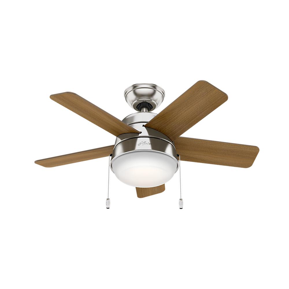 Hunter Tarrant 36 In Led Indoor Brushed Nickel Ceiling Fan 59304 The Home Depot