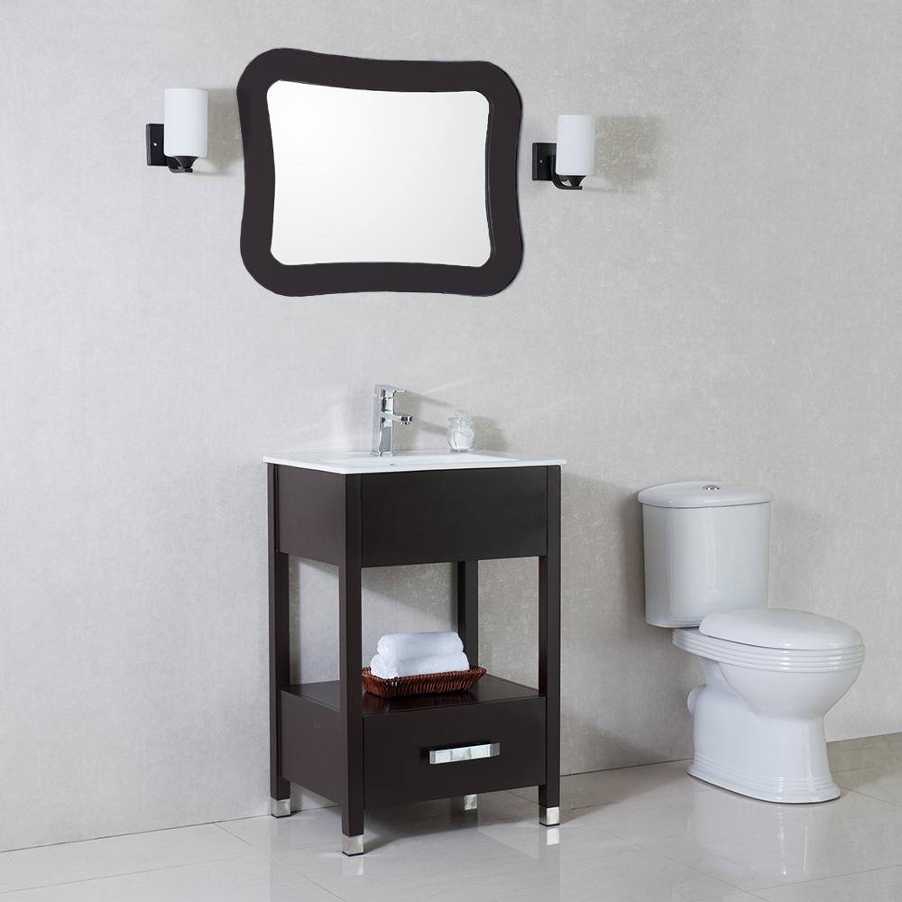 Bellaterra Home Teramo 28 In W X 22 In H Framed Novelty Specialty Bathroom Vanity Mirror In Espresso Bt93 M Es The Home Depot
