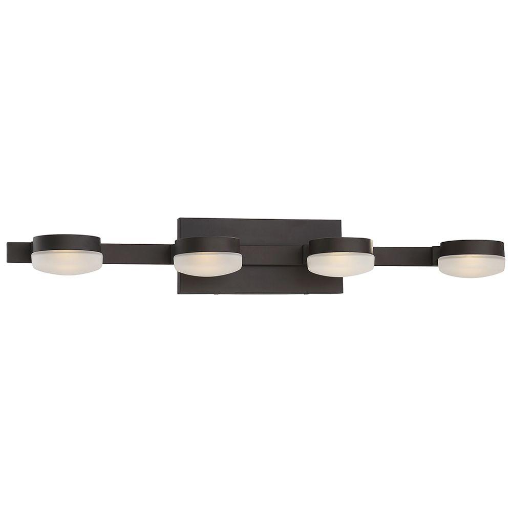 Integrated Led Bronze Vanity Lighting The Home Depot 4 Light Oil Rubbed Bronze Led Bath Vanity