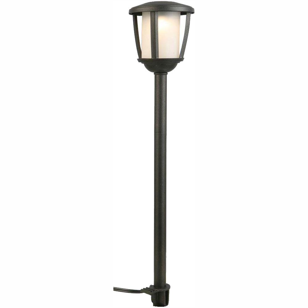 Hampton Bay Black Outdoor LED Landscape Path Light /& Frosted Inner Lens 4 Pack