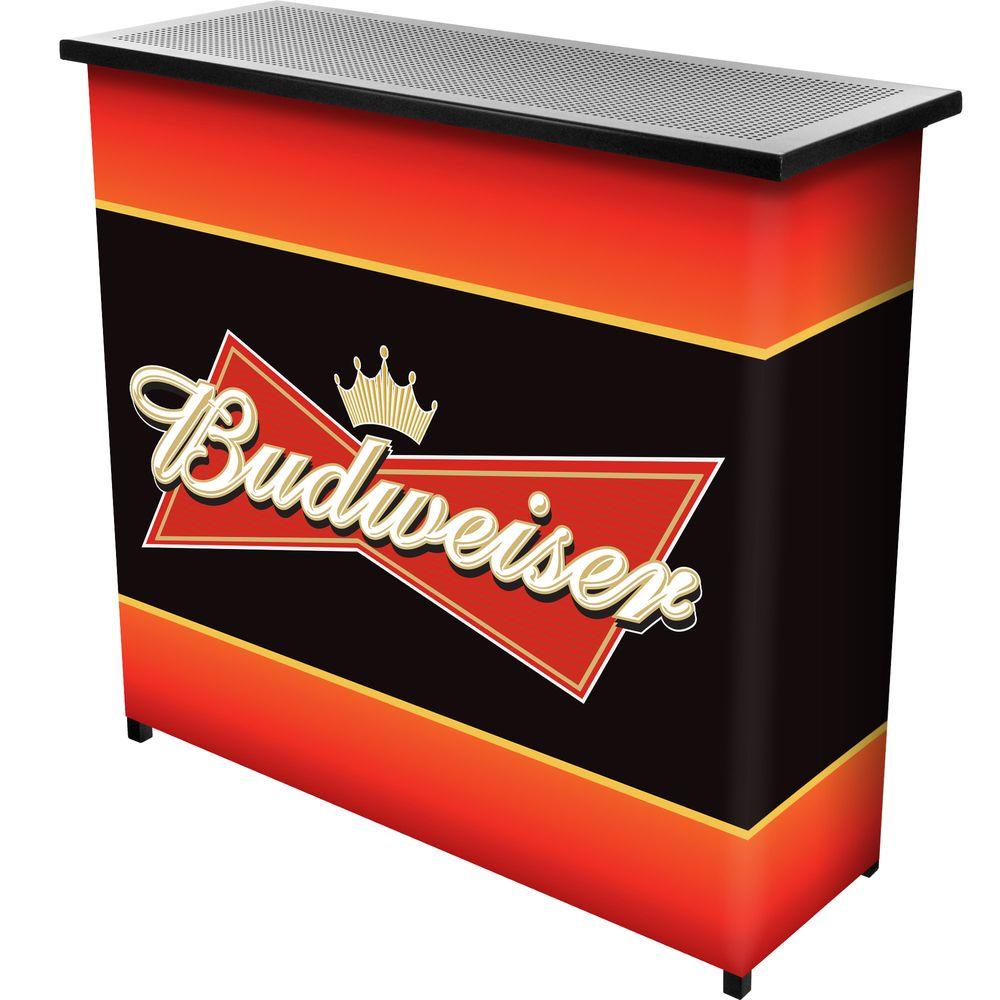 Trademark Budweiser 2Shelf Black Bar with CaseAB8000BUD The Home Depot