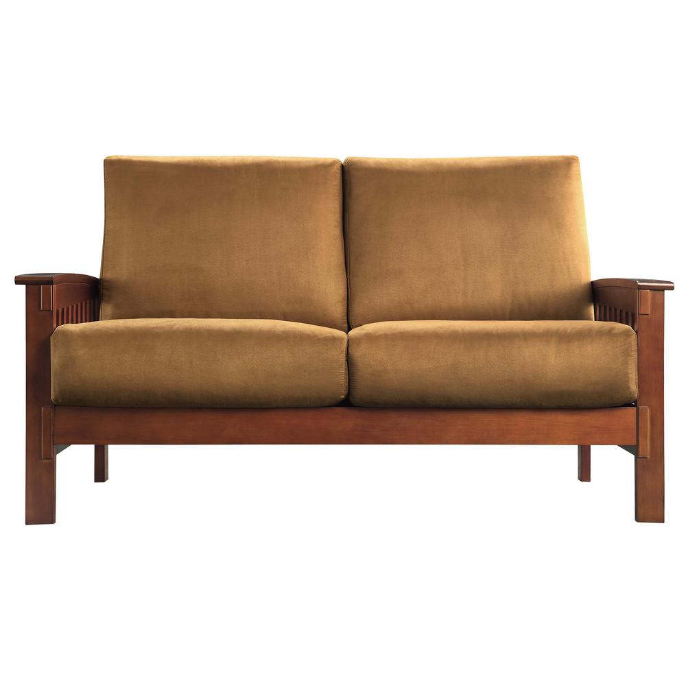 HomeSullivan Preston Rust Microfiber Loveseat4099122RU The Home Depot