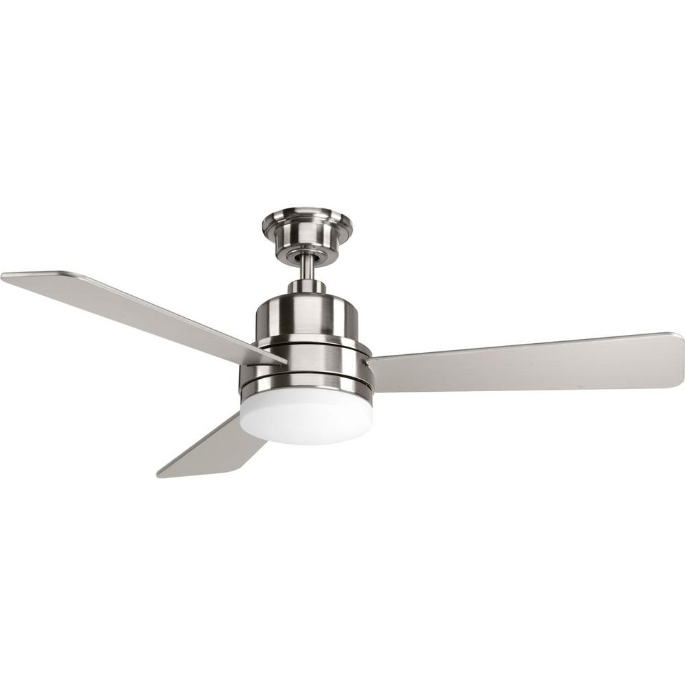 Progress Lighting Trevina Collection 52 In Indoor Brushed Nickel Modern Ceiling Fan With Light Kit