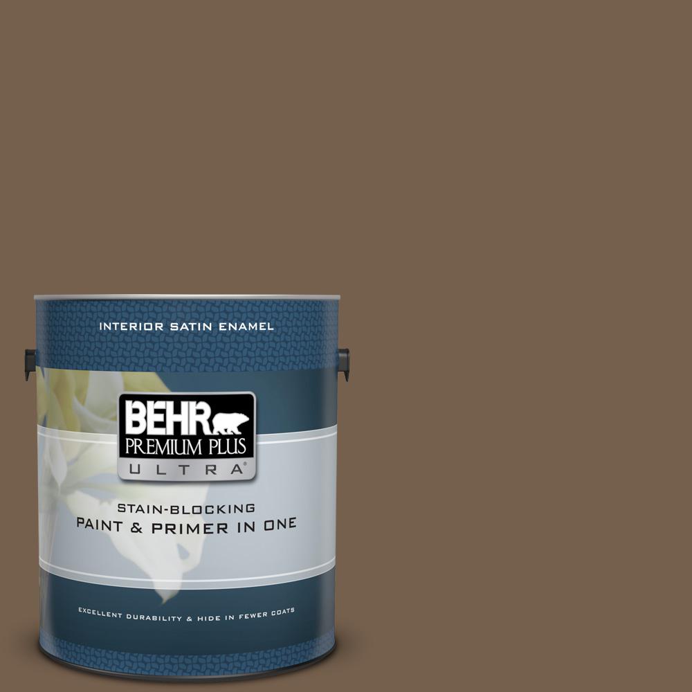 BEHR Premium Plus Ultra 1 gal. 700D7 South Kingston Satin Enamel Interior Paint and Primer in