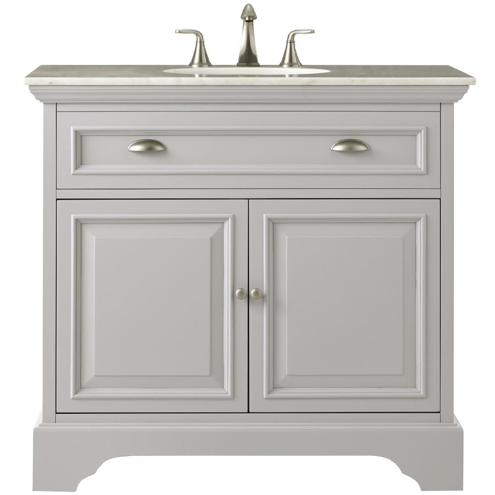 Home Decorators Collection Sadie 38 in. W Bath Vanity in Dove Grey with