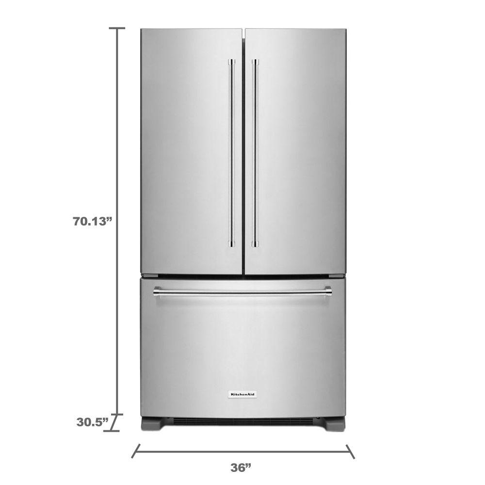 Kitchenaid 20 Cu Ft French Door Refrigerator In Stainless Steel 8 Kitchenaid