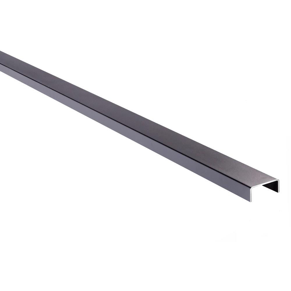 Slipfence 70 in. x 11/4 in. x 11/4 in. Black Aluminum Fence Channels