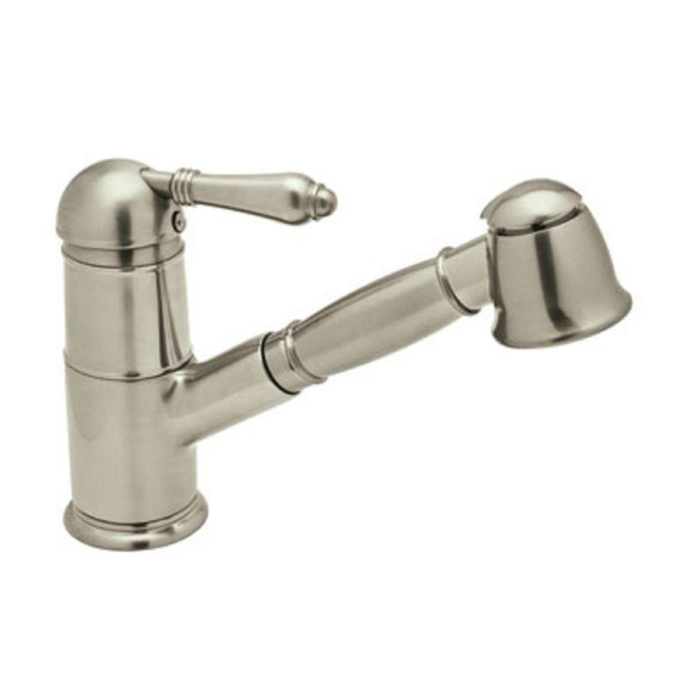 Rohl Country Single Handle Pull Out Sprayer Kitchen Faucet In