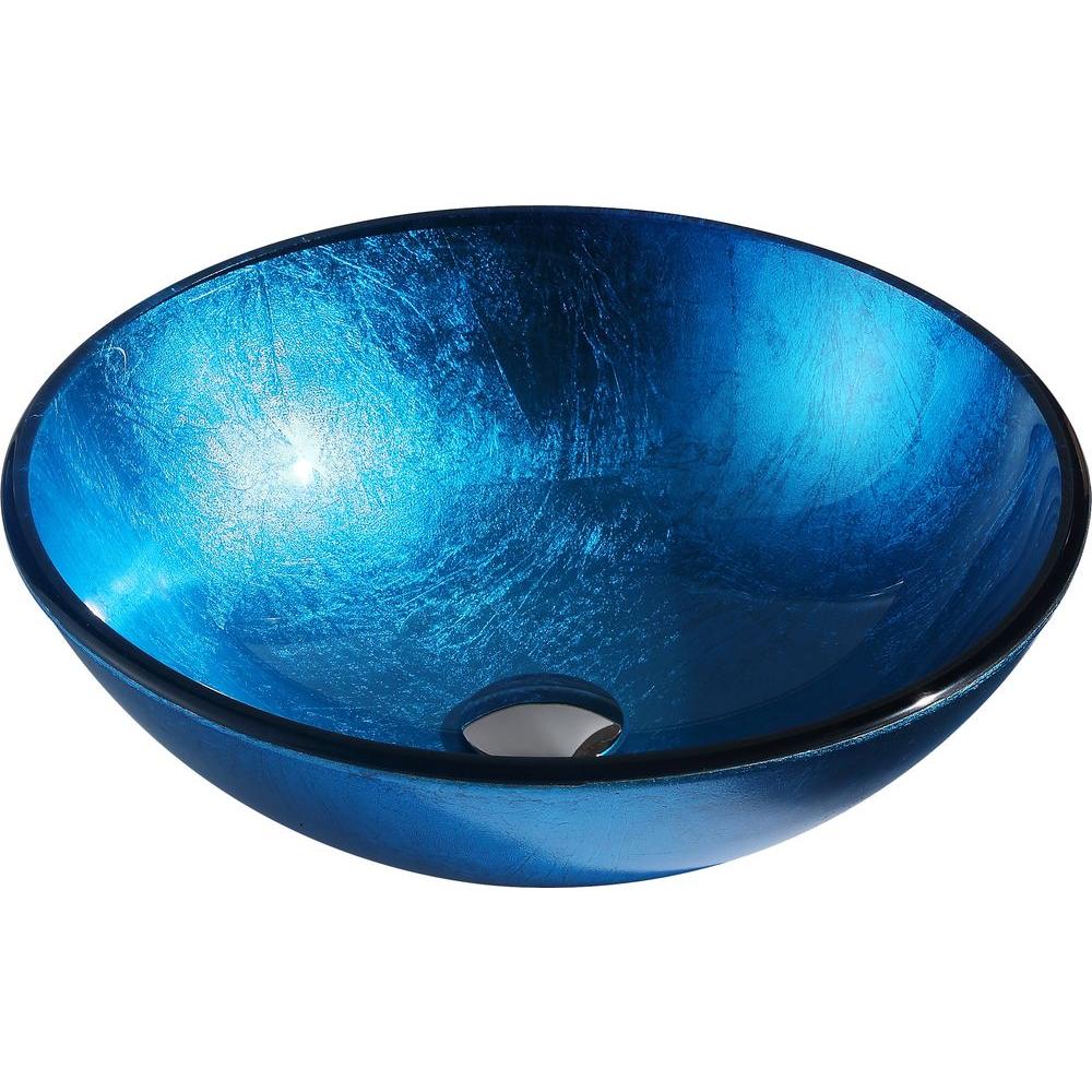 Blue Bathroom Sinks Bath The Home Depot Arc Series Deco Gl Vessel Sink In Rous Light Blue