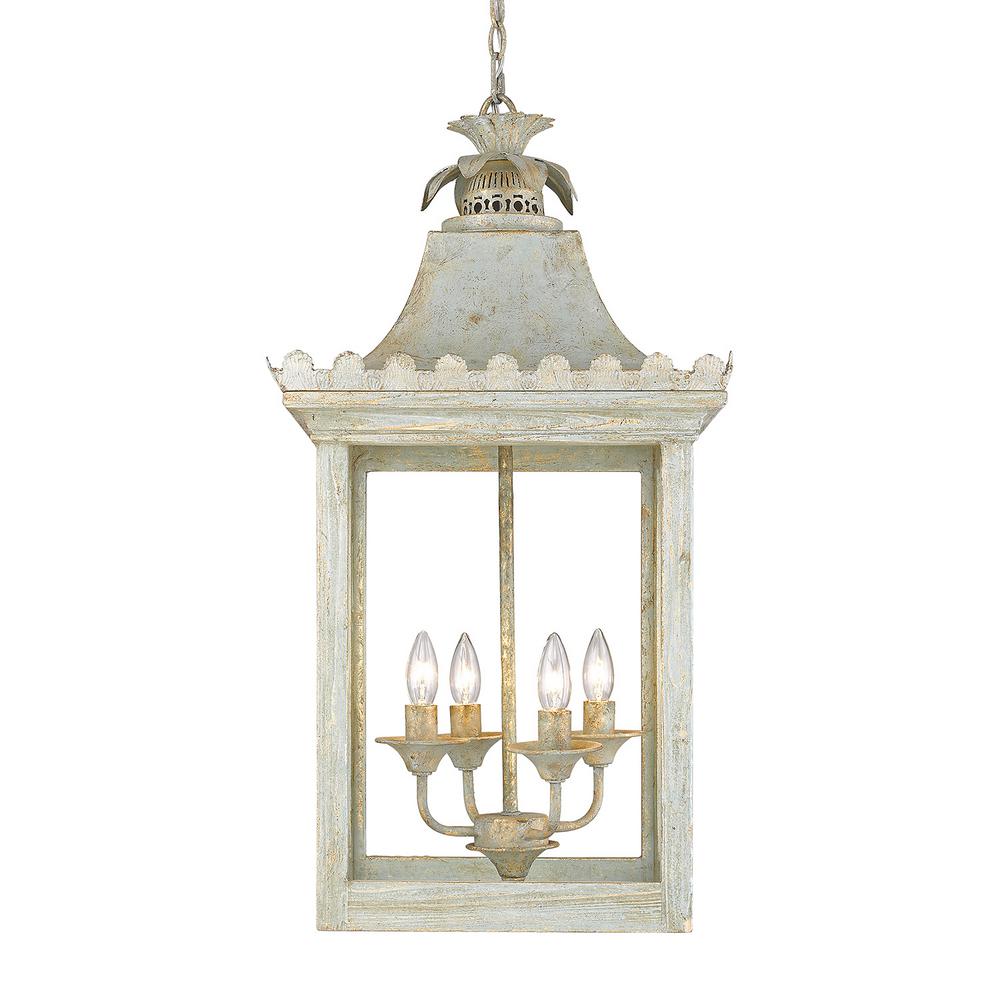 Golden Lighting Finley Collection 4 Light Vintage Sage Pendant 0838 Finley Collection 4 Light Vintage Sage Pendant
